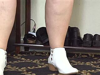 Fat ass bbw busty white milf in mini dress flashing spreading big juicy wet open pussy close up before work - jerk off and cum!