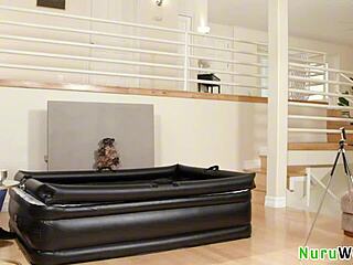 Seth gamble gal ritchie busty teen 18+ brunette delivers wet nuru massage to horny client