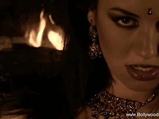 Sexy brunette on her ritual fun session moment of a woman dancing softly