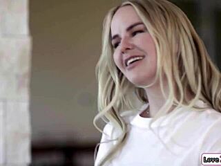 Busty blonde milf boss and redhead maid lick shaved pussies in 69 on bed