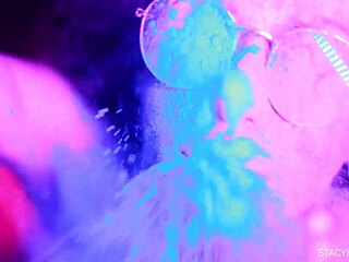 Horny babe posing on camera caressing herself with toys!