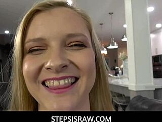 Horny teens Harlow West and Tyler Steel spot big news in the paper at home