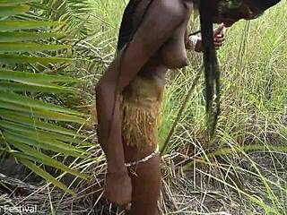 Oh Wow! Hot African Native Woman Cooks Naked In Jungle With Tits Exposed!