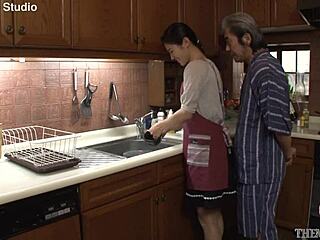 Hey, check out this horny Japanese milf craving cock so bad she bends over for nasty foot fetish and deepthroat action in a wild fantasy!