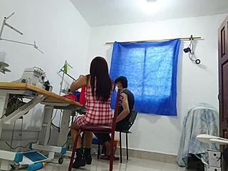 Whore Tempts Boyfriend for Work Fuck, Even with Boss