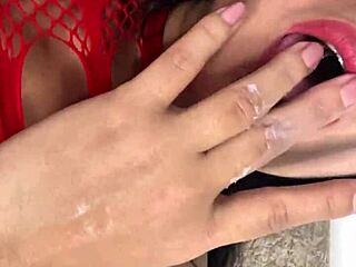 Masked Cheating Wife Masturbates Tight Pussy Wet for Lover in Secret Affair