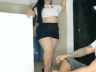 Amateur Brunette Calls Neighbor For Hairy Pussy Licking And Cum-Filled Interracial Fuck Session