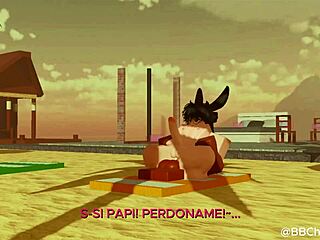 Black bull dominates and fucks femboy bunny doggystyle with monster cock in intense session