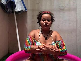 bbw does yoga in mini pool and farts casually