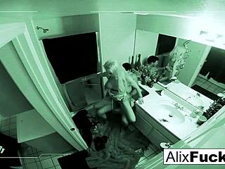 Alix Takes Intense Hardcore Pounding In Tight Bathroom