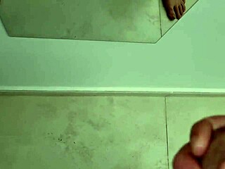 Muscular bodybuilder flashes panties then rides enormous cock to explosive cumshot