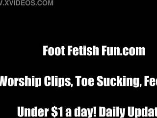 Dominate and worship my massive size 10 feet in intense femdom session