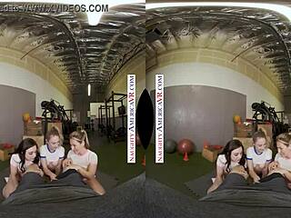 Naughty America - Sexy Babes Kyler Quinn And Paige Owens Tag Team Gym Stud With Blowjobs And Ball Licking