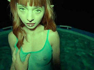 Redhead teen 18+ rough pool sex with big cock deepthroat pov bent over fucking