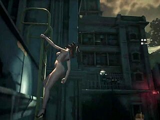 Nude Eve subtly climbs ladder in pov riding view