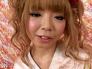 Hey, why does this 18 yo Japanese teen in kimono crave blowjob and creampie action?