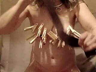 Oh my god, bound and humiliated outdoors as a submissive milf slave with toys and spanking!