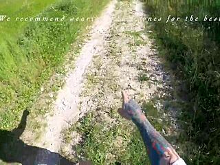 Hey, this petite girl was lost in the forest screaming for help, but she ended up deepthroating my monster cock outdoors