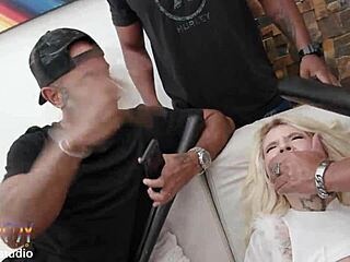 Nympho kyra sex stuffs baseball bat in ass before nasty dap with five big cocks gaping prolapse enemas