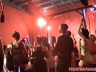 Goth babes feel excited shooting photos behind the scenes