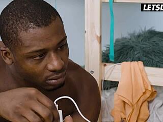 squirting brunette gets her tight ass wrecked by bbc roommate in horny hostel dorm