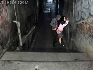 Brunette crossdresser gives blowjob and gets rough bareback sex with boss in favela after funk party