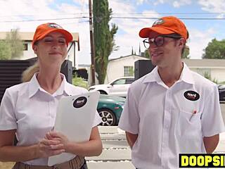 Two Horny Technicians Caught And Punished By Busty Milf!