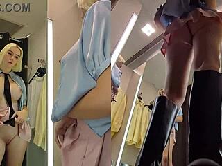 hidden cam spies blonde juicy pussy upskirt changing room ass