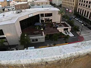 Rooftop foursome with latina sluts slurping big black cocks