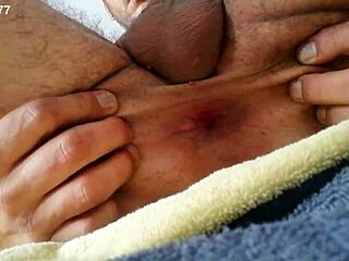 Solo anal toy fucking stretches my ass wide craving deeper penetration now