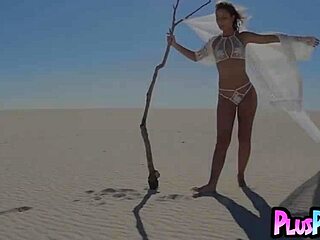 i can't stop staring at her perfect small tits beach striptease