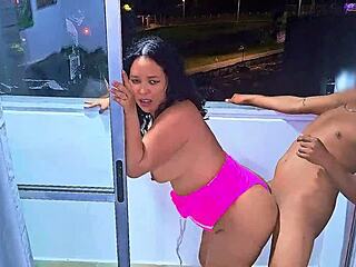 medellin slut sucks fucks bbc on public balcony!