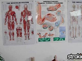 riley reyes strokes cock with tiny tits at work