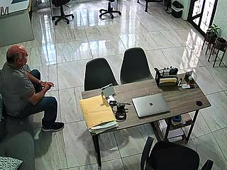 Latina amateur rides old man's cock after living room handjob