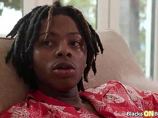 Blonde Stepmom Rides Stepsons Big Black Cock Hard