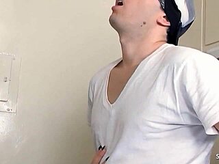 inked tanned bombshell mason moore chokes on coworker's cock in kitchen break