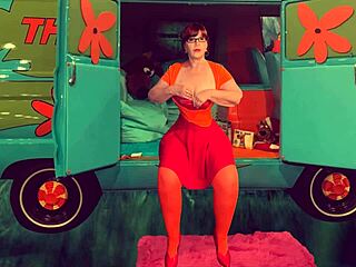 granny velma dinkley deepthroats cum in mouth like slut