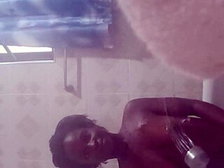 Crazy bitch showers with dildos before anal pounding!