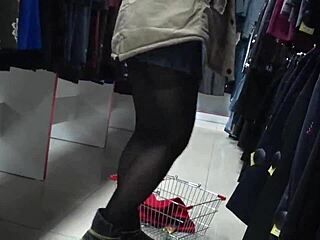 hey, spy that gorgeous pantyhose ass under her skirt?