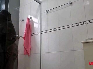 two horny friends devour hot babe after shower spying