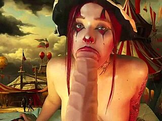 harley queen stretches ass cheeks giant dildo toy