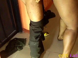 Hardcore doggystyle bang makes her squirt on Uche delivery guy