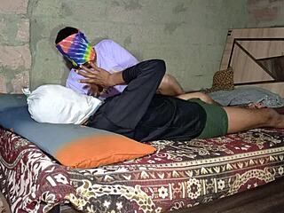 Desi Indian wife dominates husband's friend in steamy interracial bathroom fingering